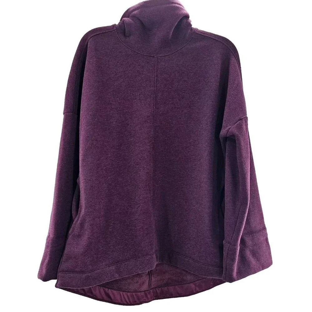 Athleta Cozy Karma Funnel Neck Sweatshirt in Spiced Cabernet Heather Size XS